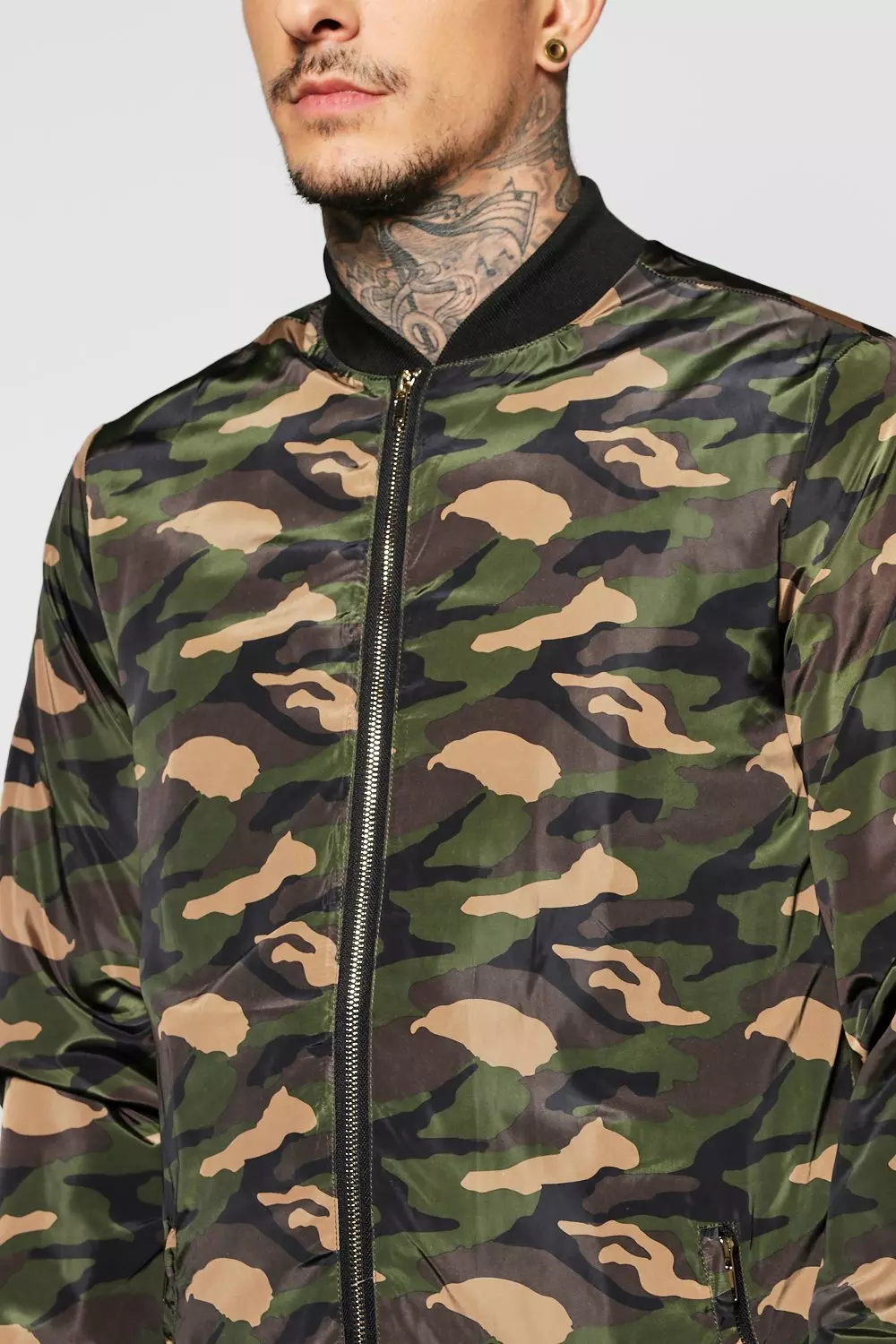 Longline camo jacket mens best sale