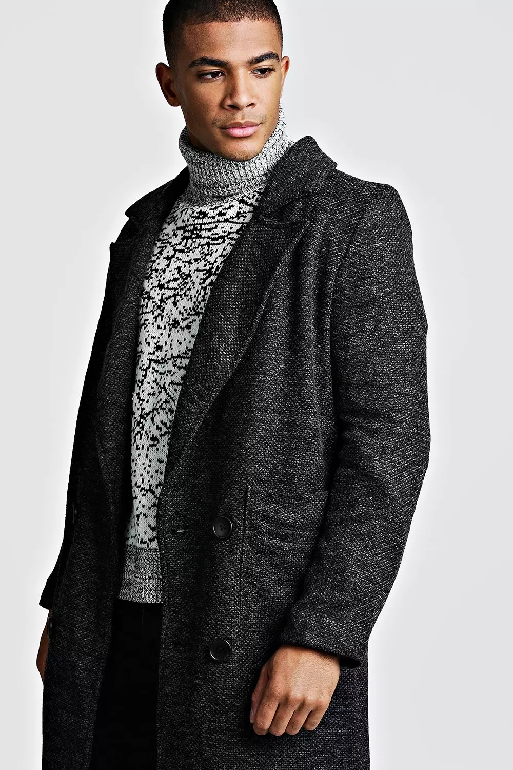 Texturé 3/4 élégant manteau doublé autre image