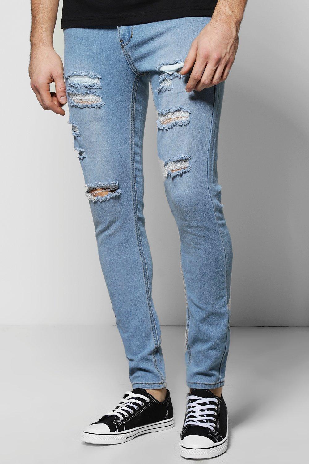 pale blue ripped jeans