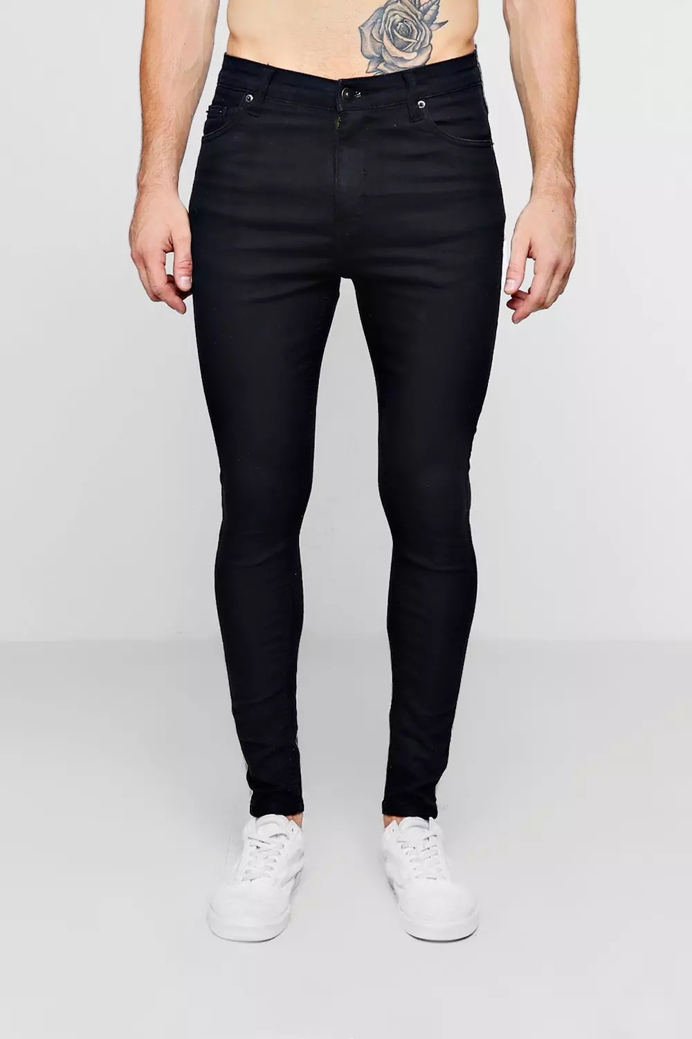 Jeans Skinny Fit Spray Neri immagine alternativa