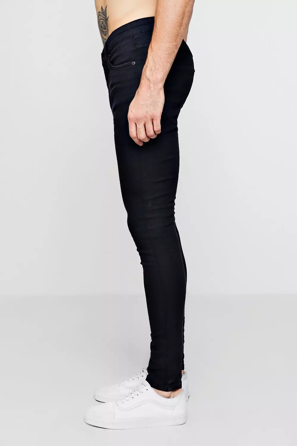 Jeans Skinny Fit Spray Neri immagine alternativa