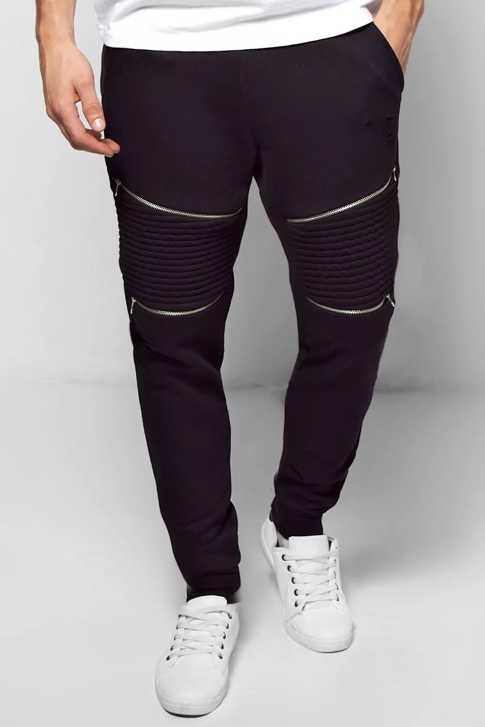 Biker joggers with zippers online