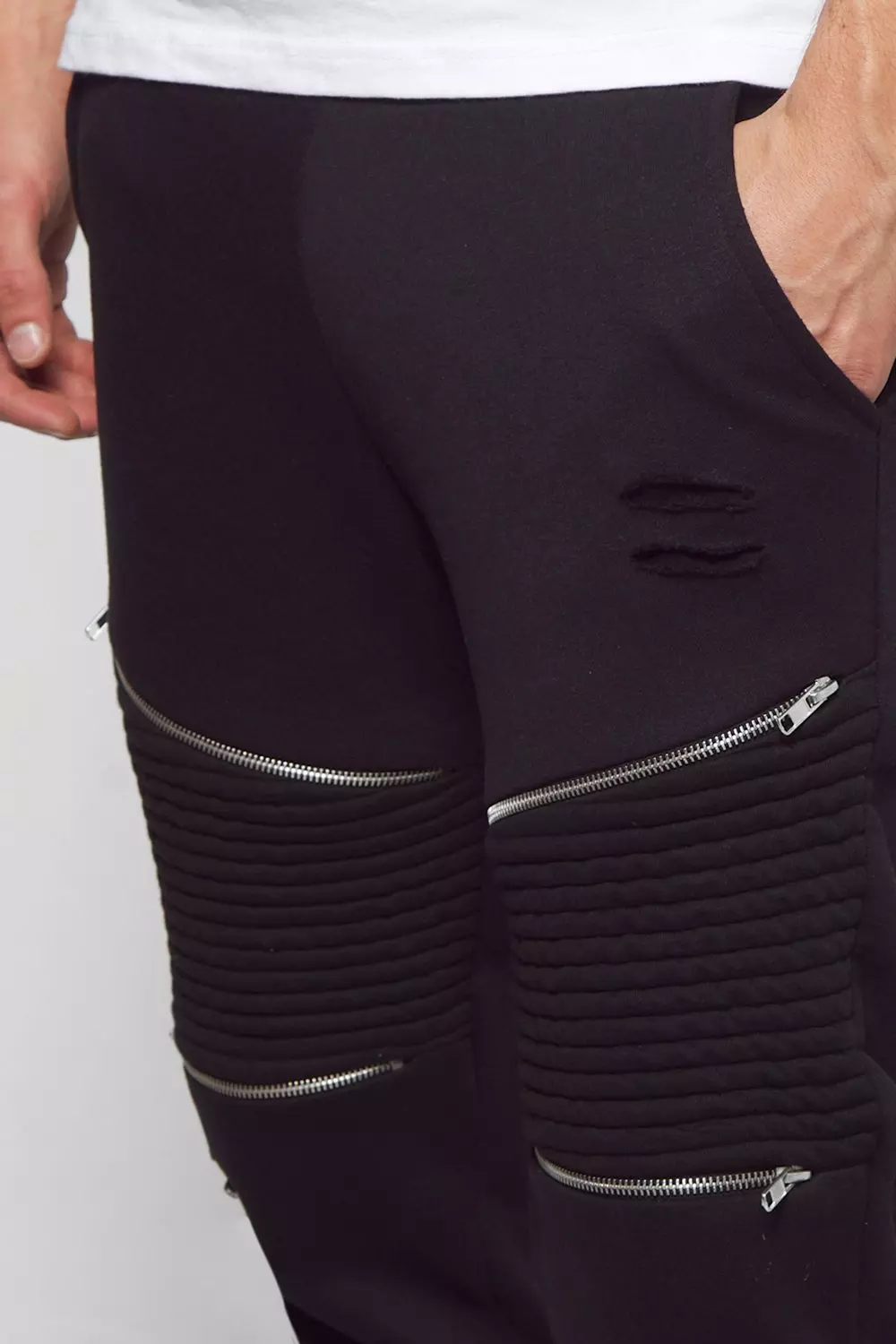 Biker joggers with zippers shop