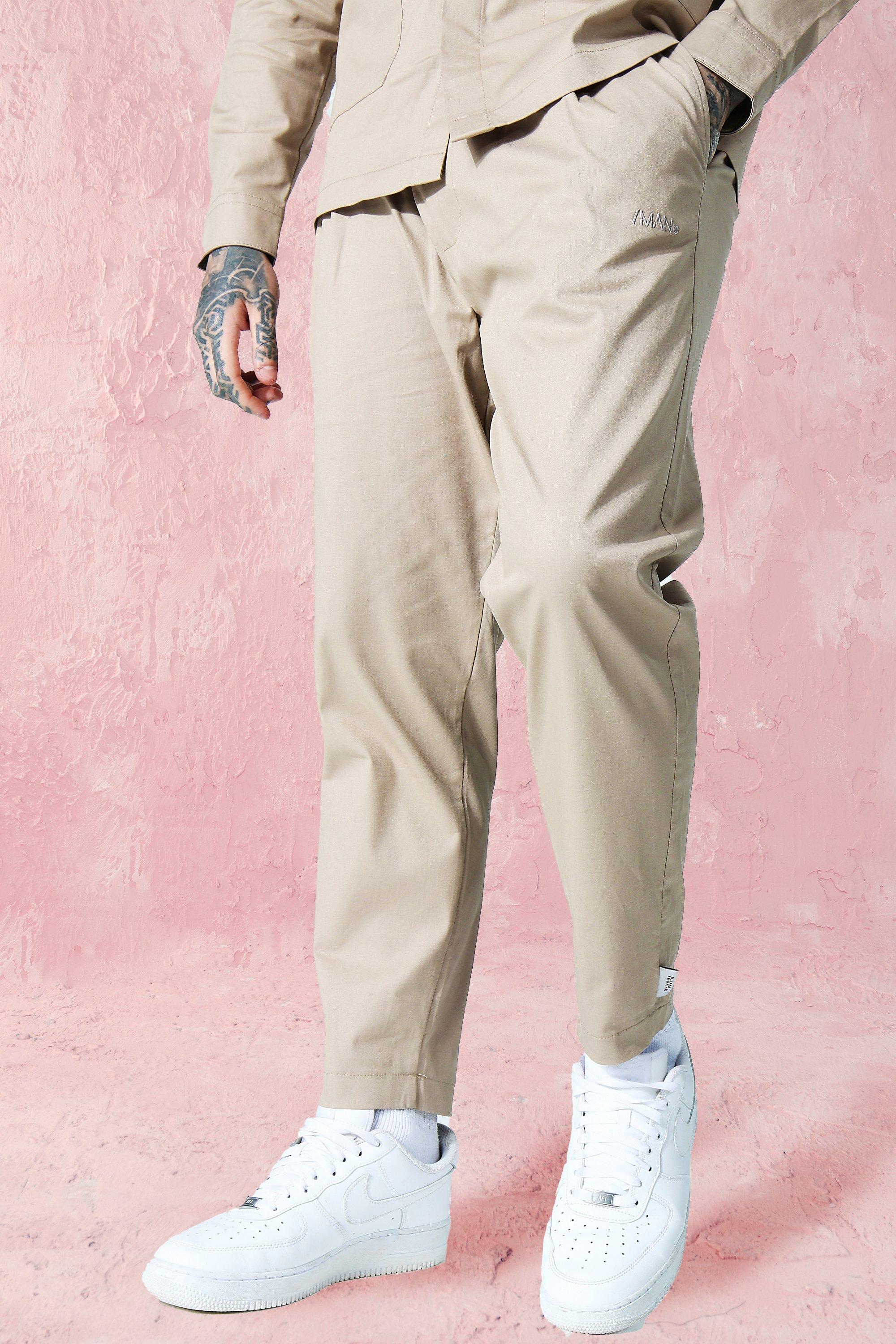 KHAKI SLIM FIT TWILL JOGGERS