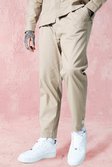 Taupe Skinny Fit Twill Joggers