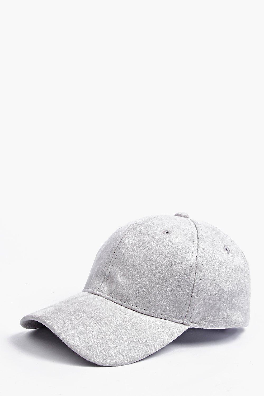 gray suede baseball cap