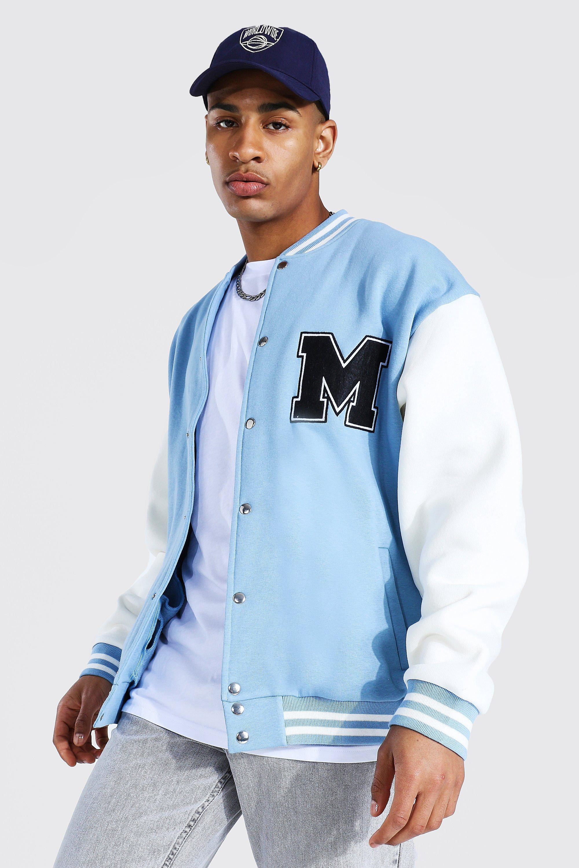 Source OEM custom light blue embroidery latterman baseball varsity bomber  jacket for men on m.