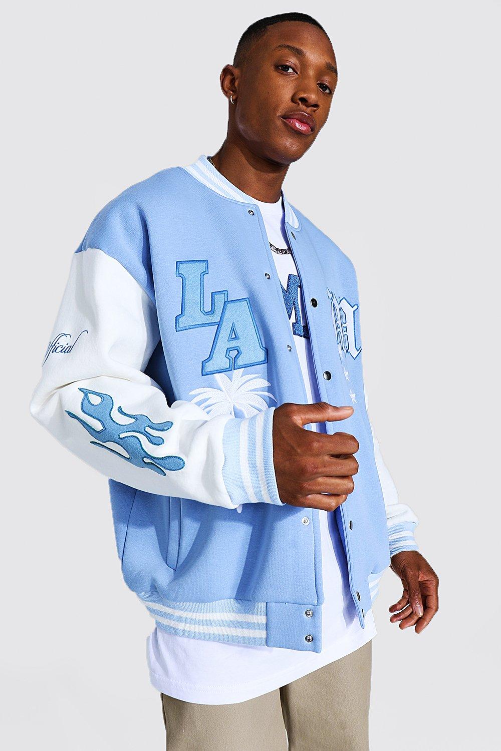 Tall Oversized La Varsity Bomber Jacket BoohooMAN ubicaciondepersonas