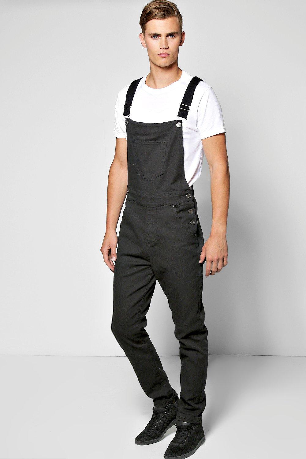 mens denim overalls slim fit