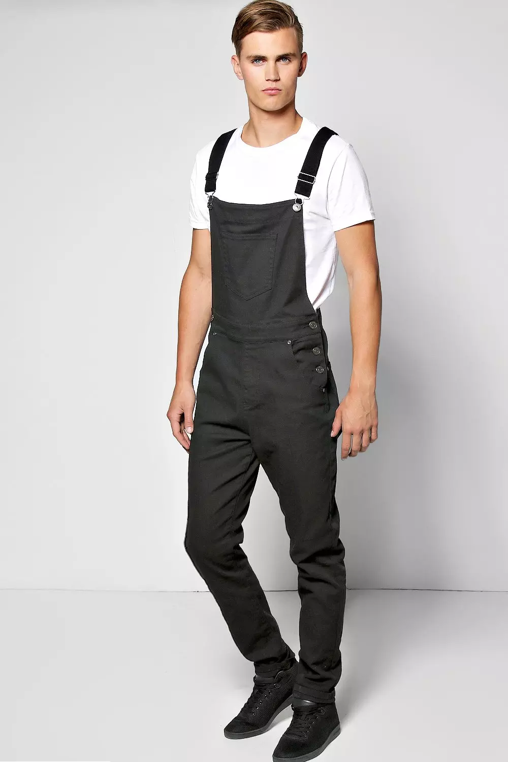 Slim fit denim overalls hot sale