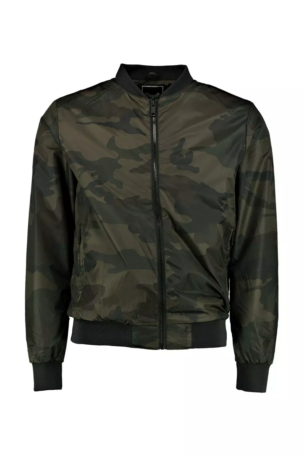 Boohooman jacket in khaki camo shop