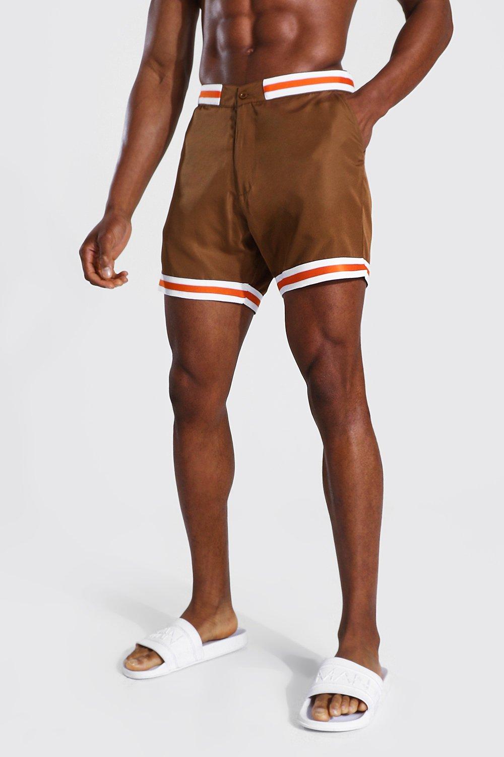 Smart Waistband Mid Length Swim Shorts Boohooman