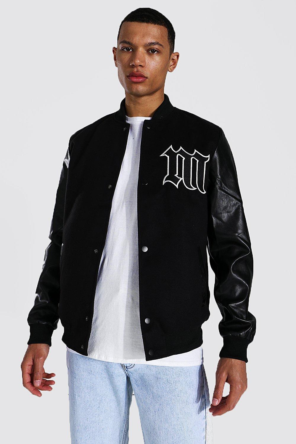 Nfl Oversized Melton Multi Badge Bomber Jacket