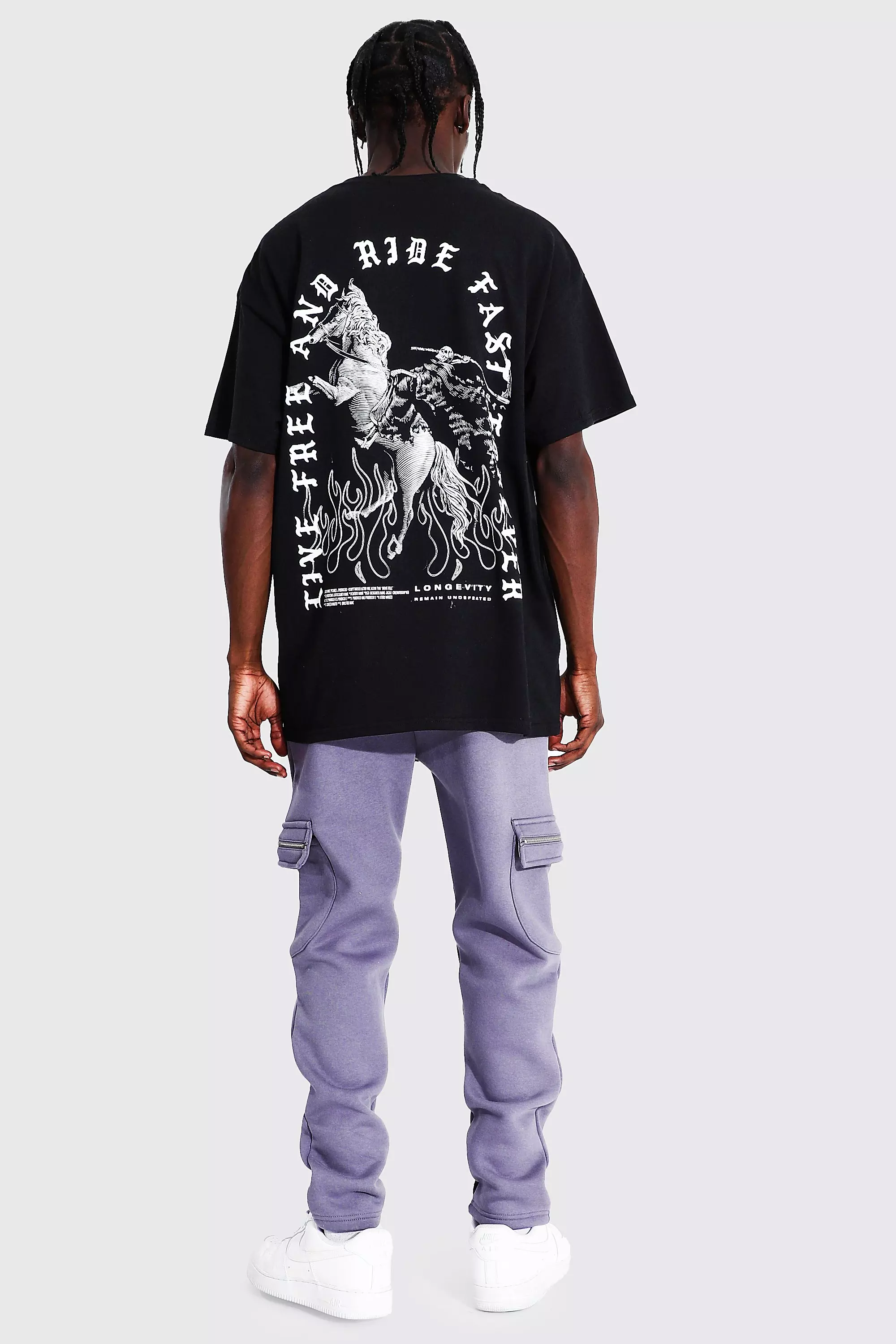 Black Oversized Horse Back Print T-shirt alternative image