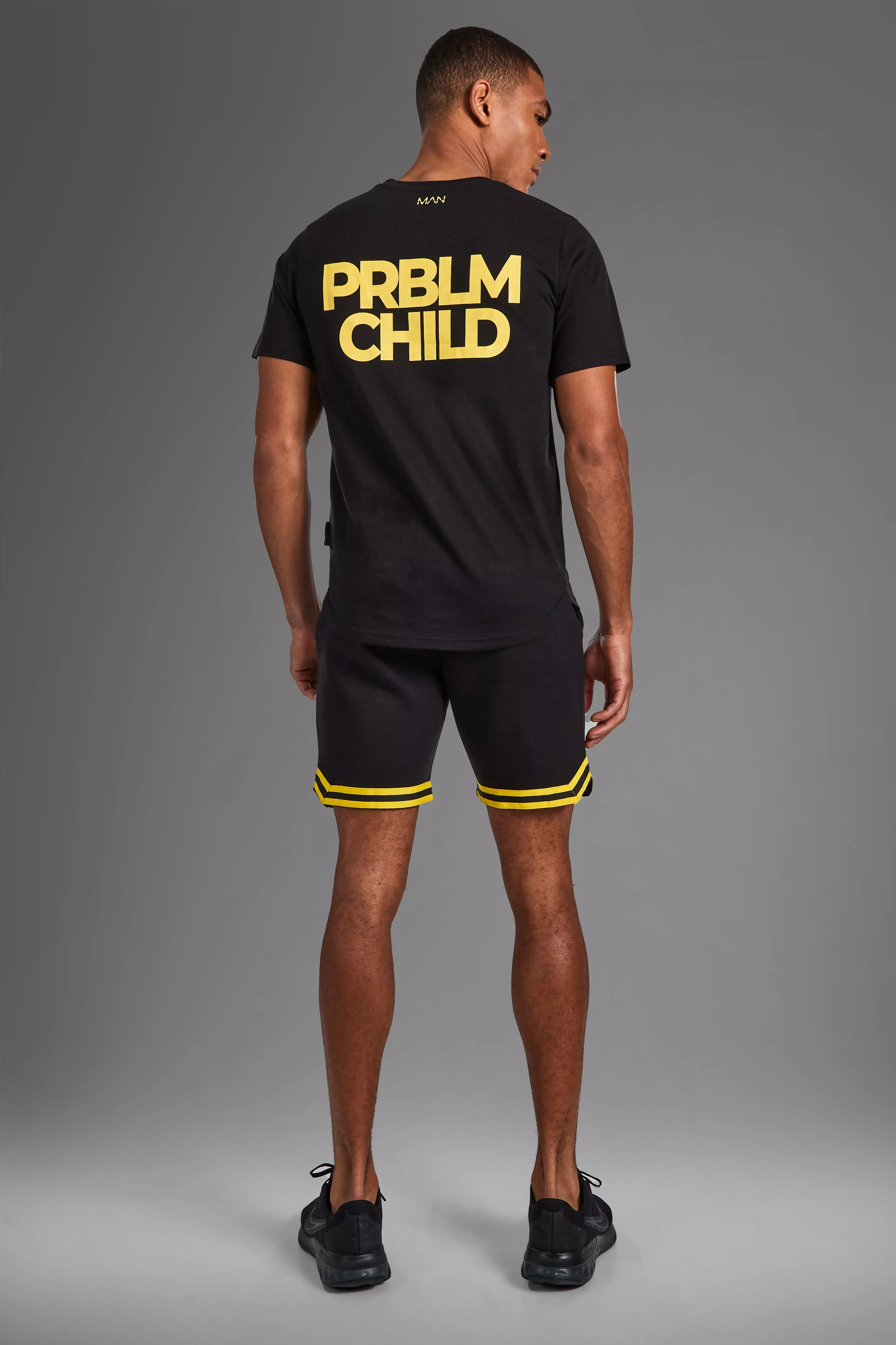 Black Man Active Gym X Jake Paul T-Shirt Short Set alternative image