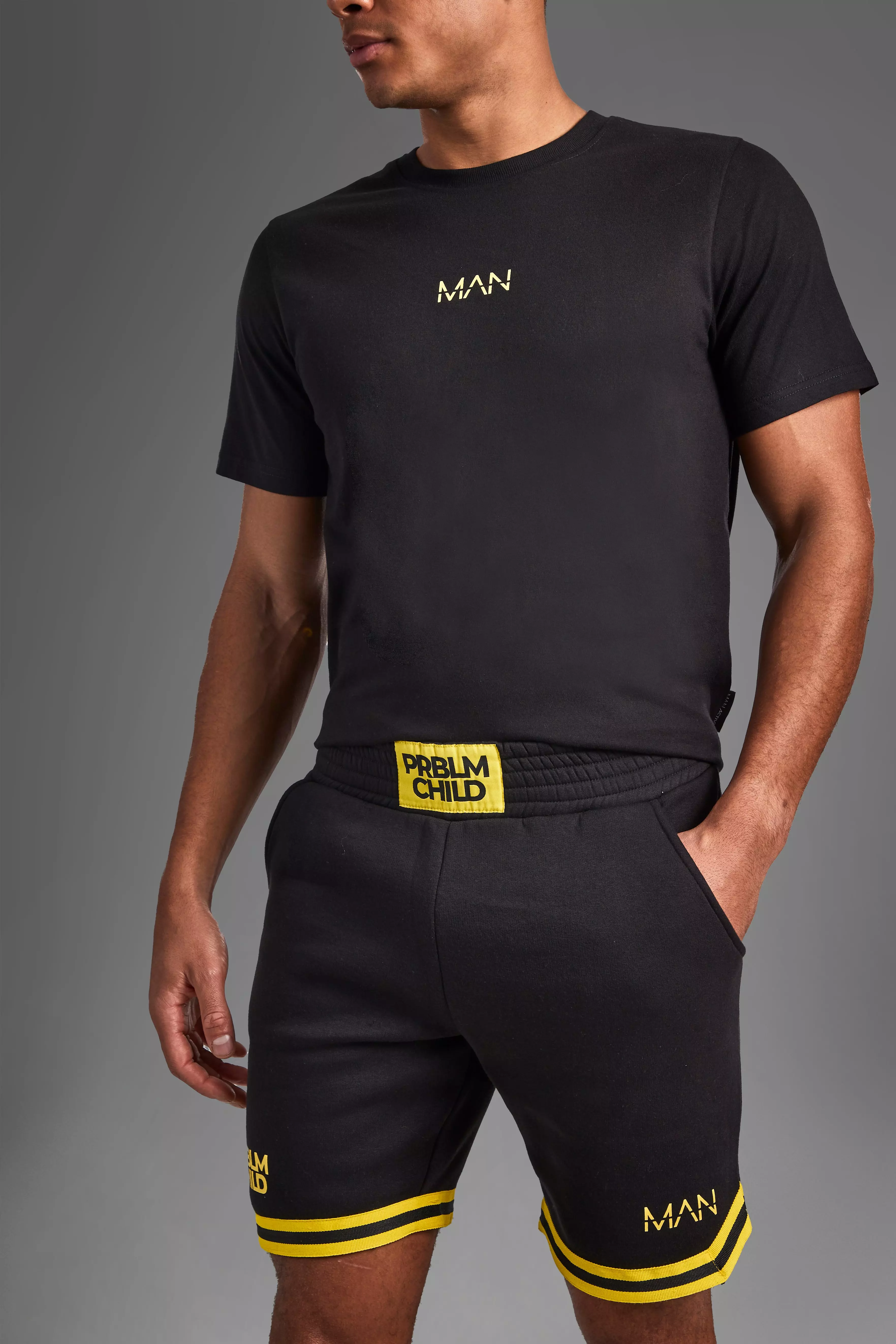 Black Man Active Gym X Jake Paul T-Shirt Short Set alternative image