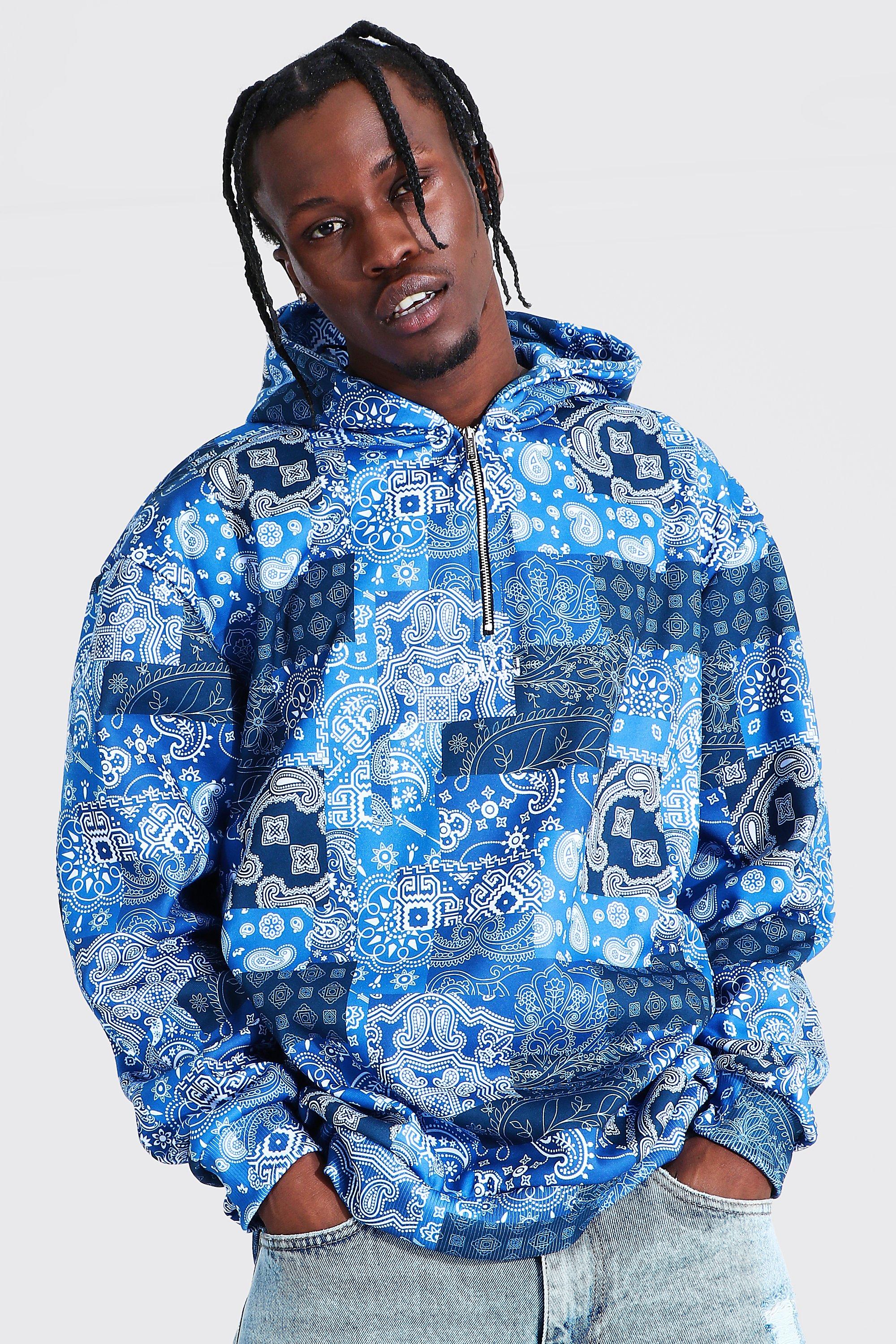 Blue hotsell bandana hoodie