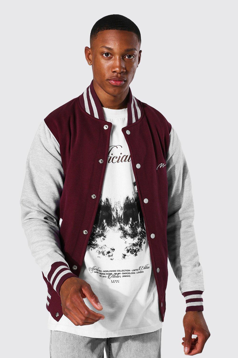 Maroon Varsity Bomber Jacket