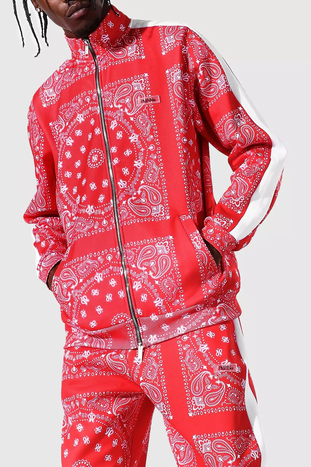 Red bandana sweat suit on sale