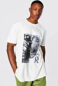 Sand Beige Oversized Spliced Wiz Khalifa License T-shirt
