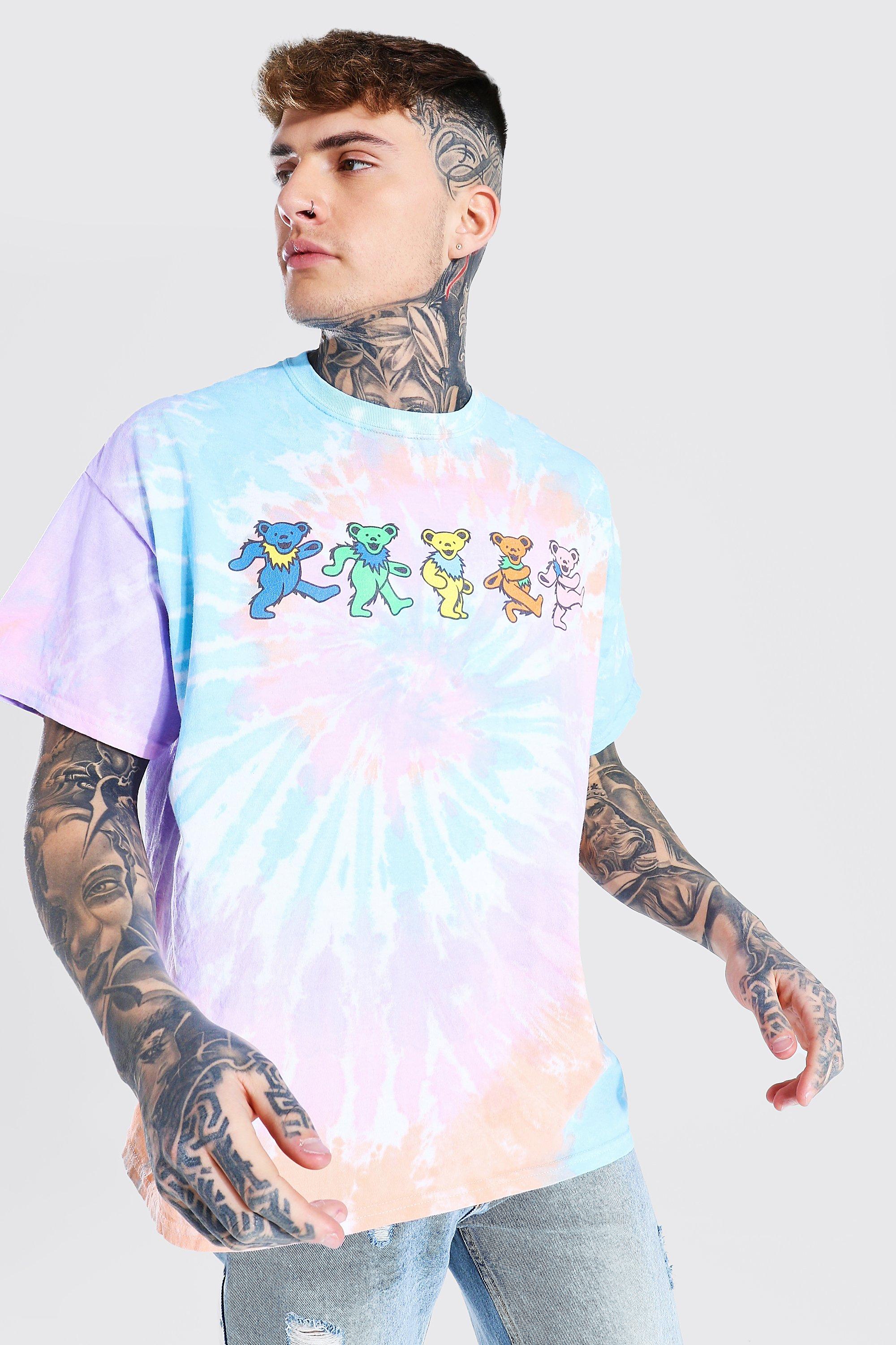 Grateful dead h&m tie dye oversized shirt, Men's Fashion, Tops