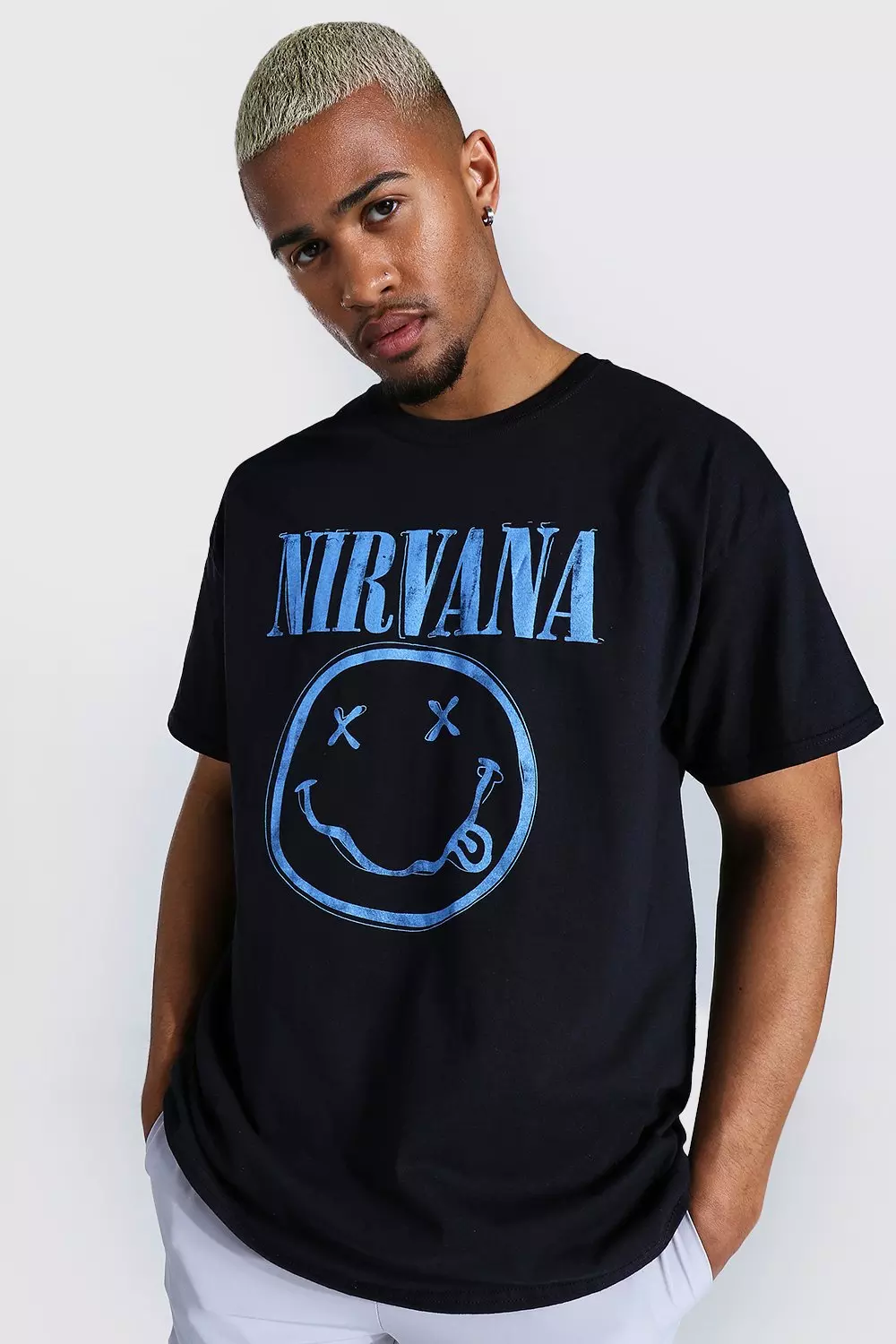 【boohoo】MAN Oversized Nirvana Face License T-shirt Oversized Nirvana Face License T-shirt | boohooMAN USA
