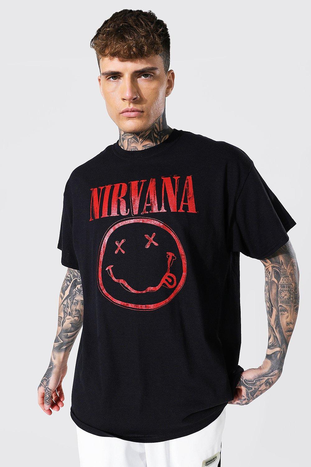 Men's Oversized Nirvana Face License T-shirt