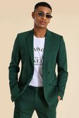 Green Skinny Double Breasted Suit Jacket