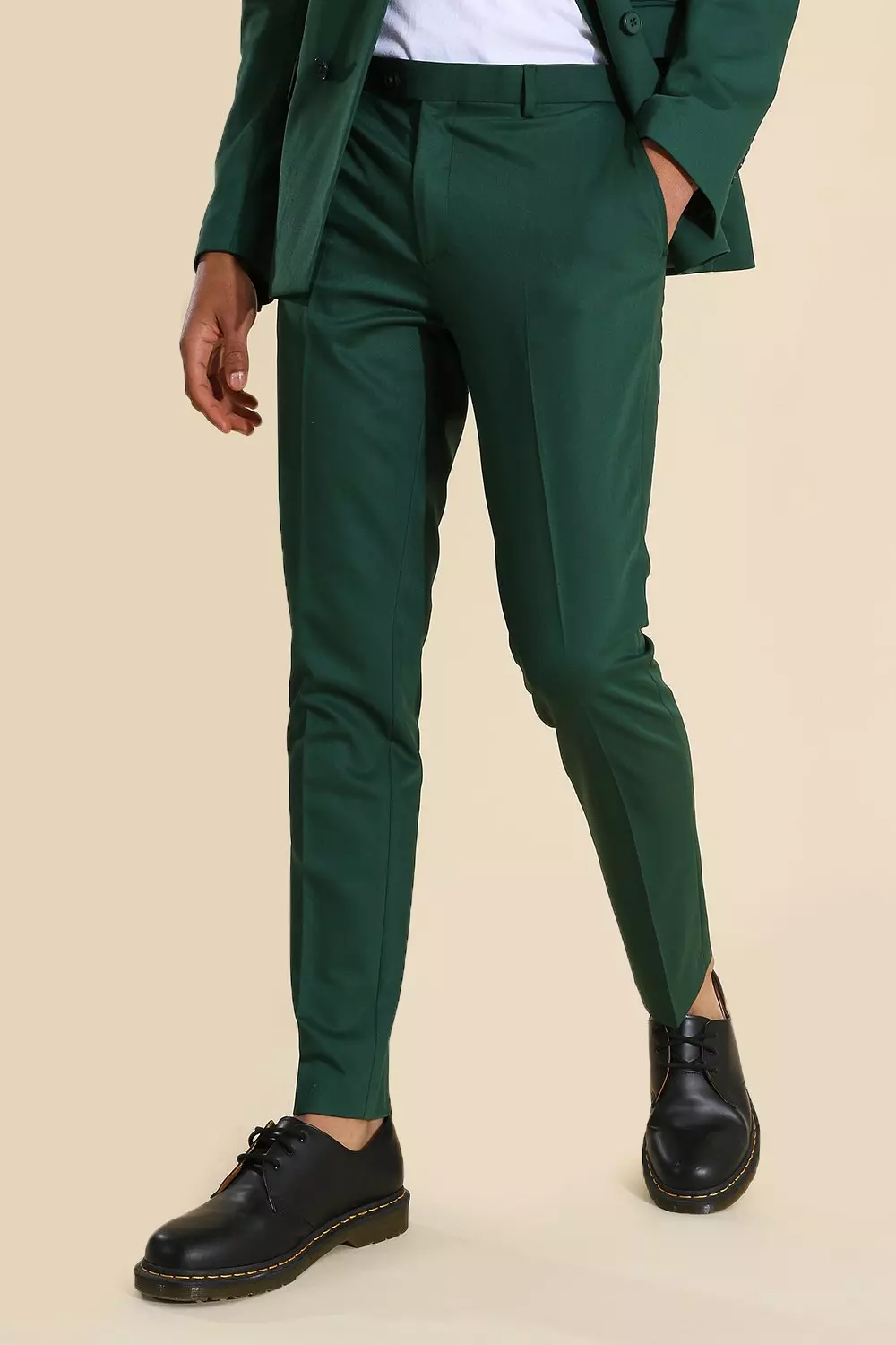 Green Skinny Green Suit Trouser