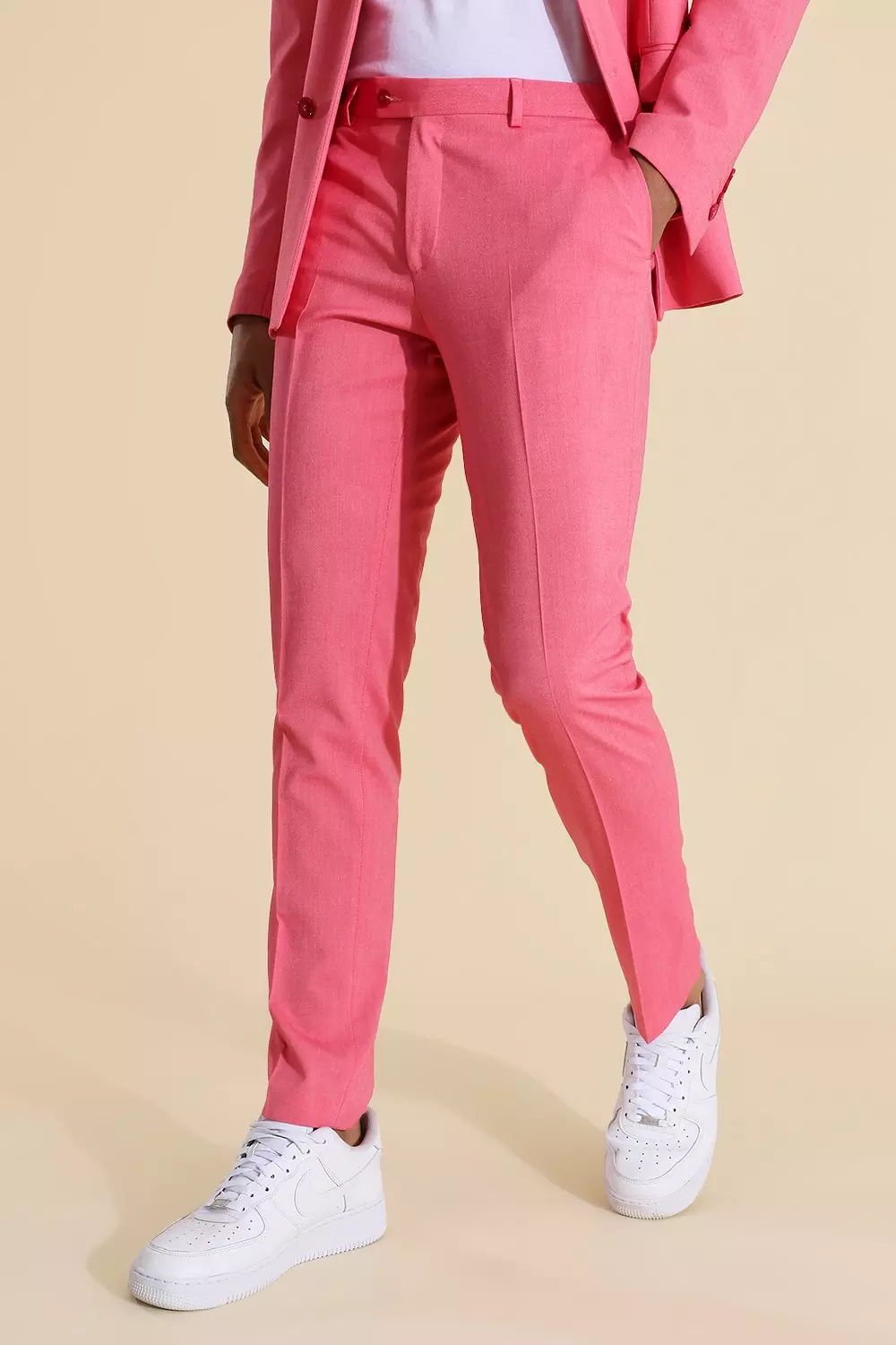 Skinny Fit Suit Pants - Light pink - Men