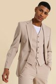 Skinny Single Breasted Suit Jacket, Ecru