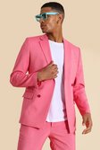 Skinny Double Breasted Suit Jacket, Pink