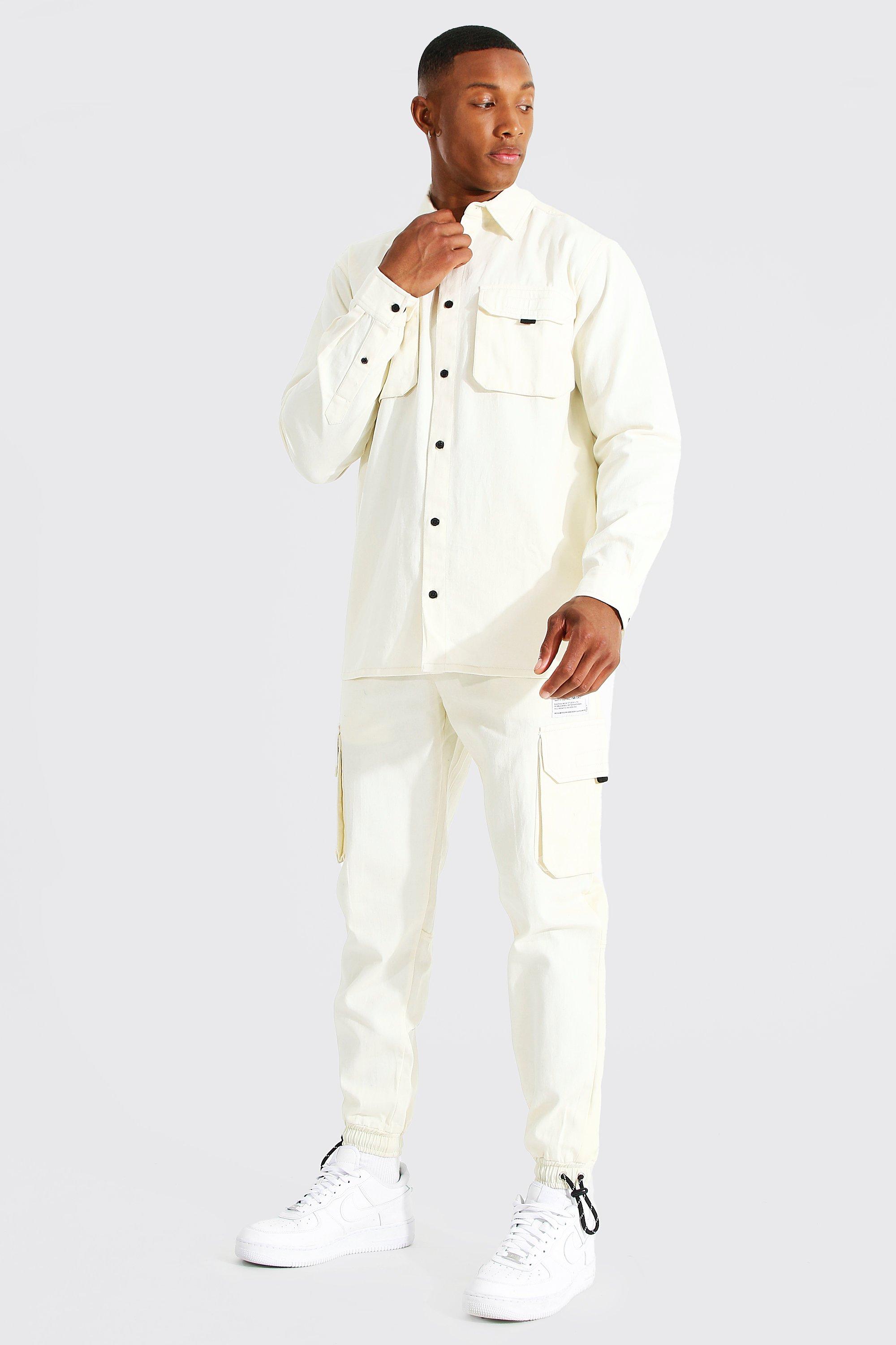 Official Man Utility Shirt Pants Set boohooMAN USA