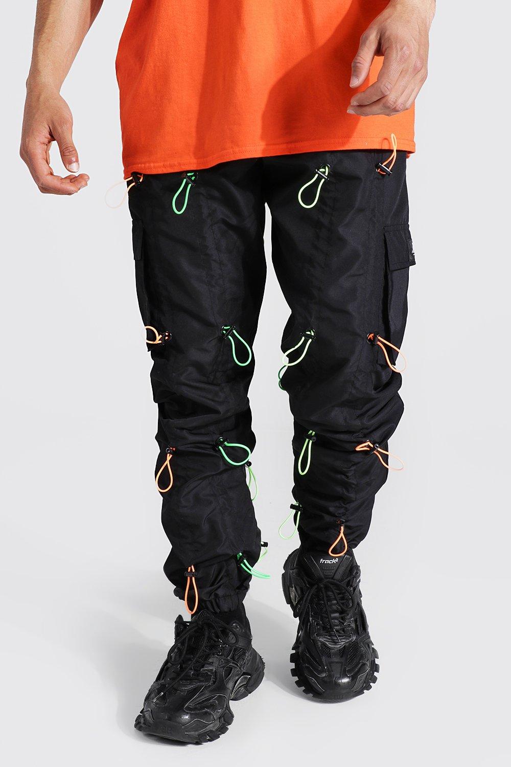 Loose Fit All Over Toggle Cargo Trouser | boohooMAN USA