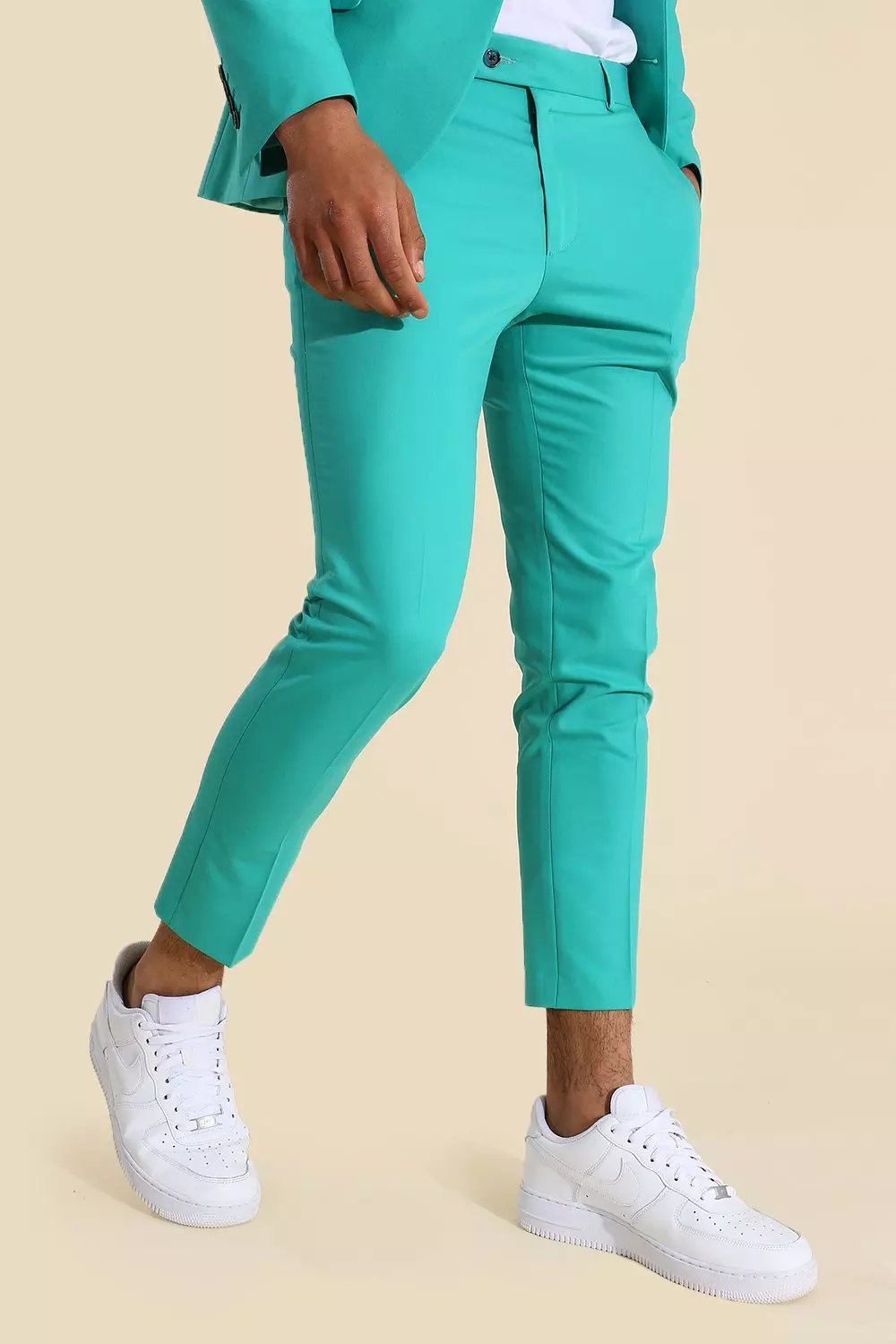 Green skinny outlet suit