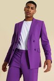 Purple Skinny Double Breasted Suit Jacket
