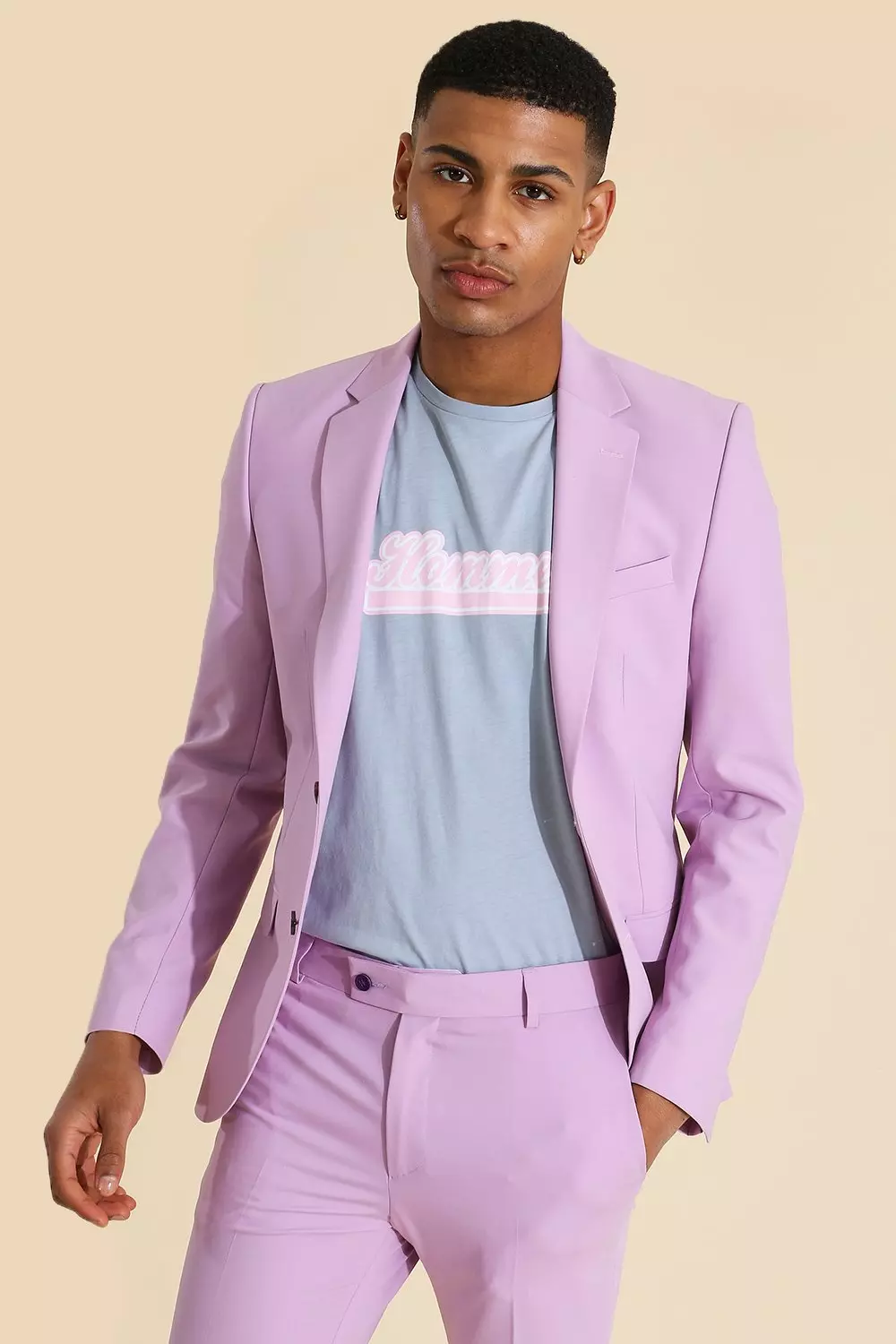 Mens lilac outlet suit jacket