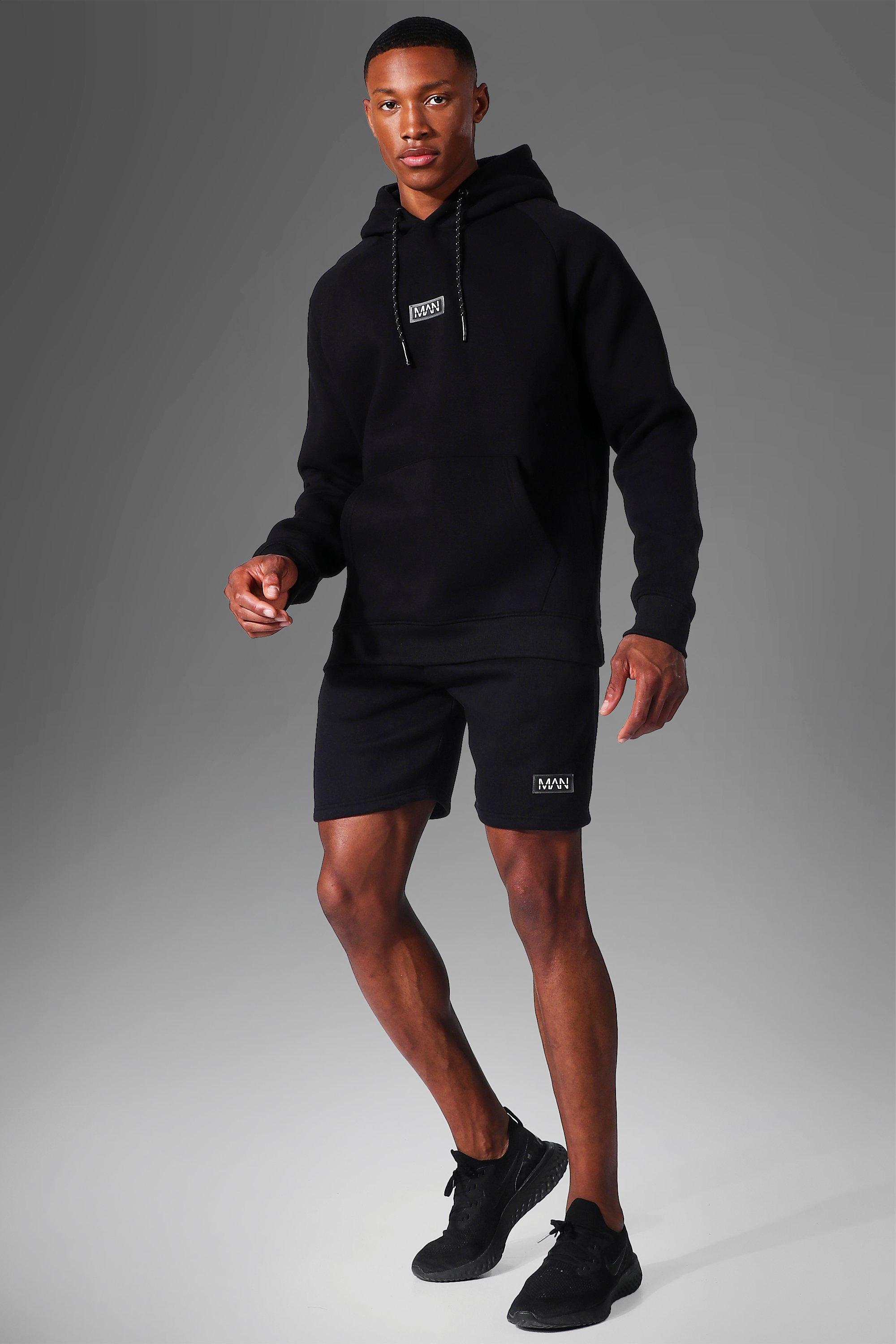 Man Active Gym Training Hoodie And Short Se boohooMAN USA