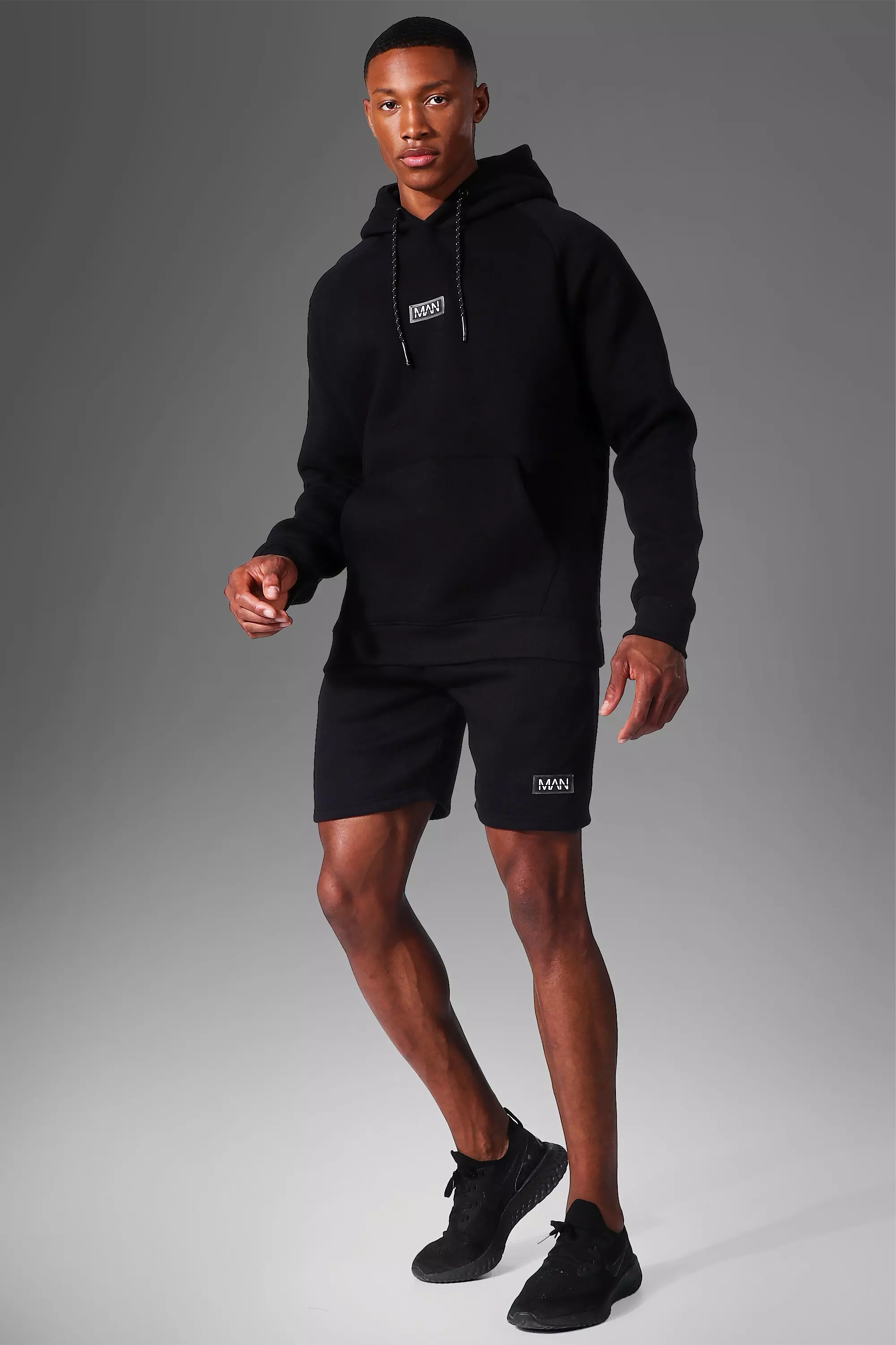 Man Active Gym Training Hoodie And Short Se boohooMAN