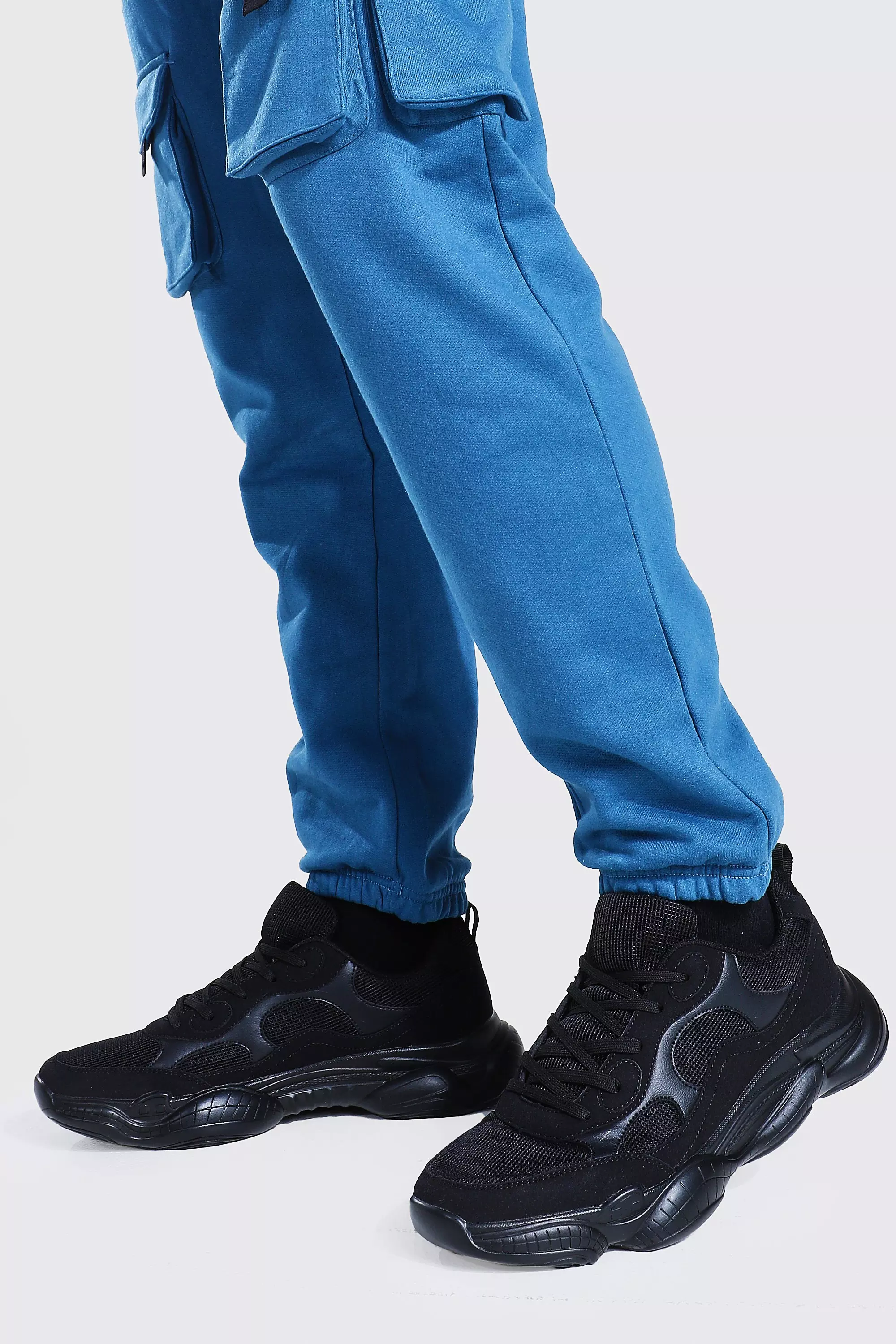 Tonal Suede Panelled Chunky Trainers boohooMAN IE