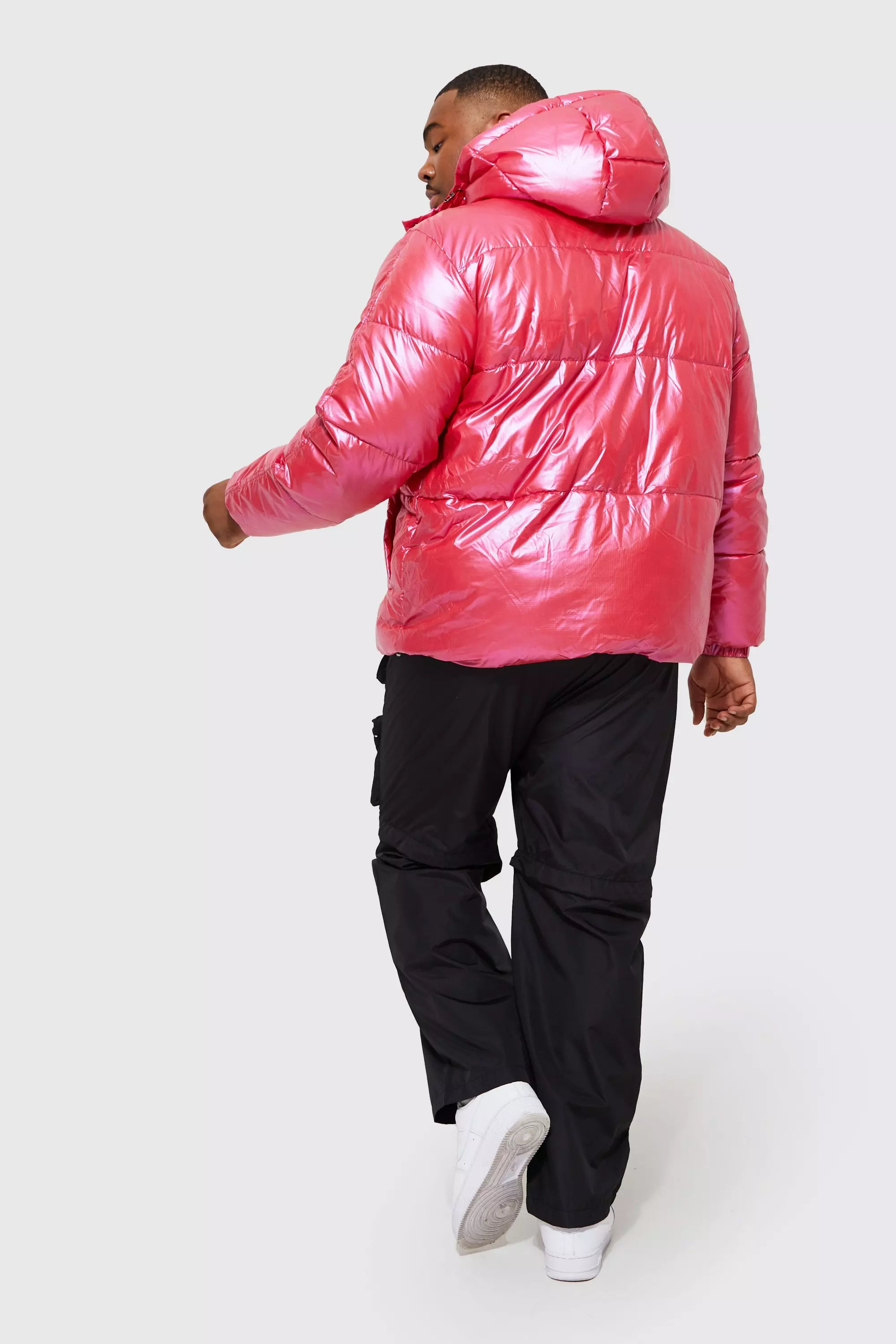 Red Plus High Shine Ripstop Man Print Tape Puffer alternative image