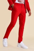 Skinny Red Suit Trousers