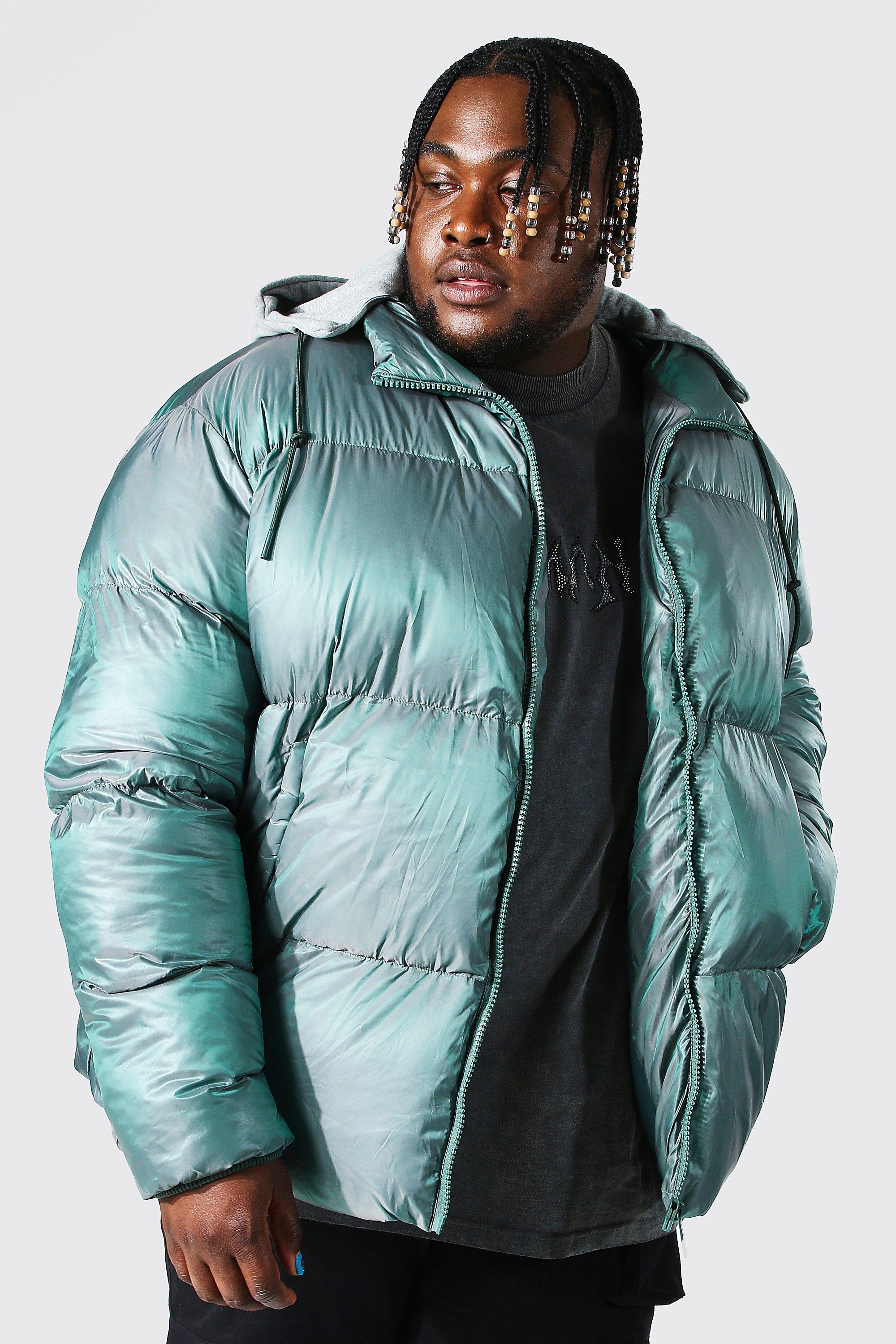 Jersey hooded best sale puffer jacket