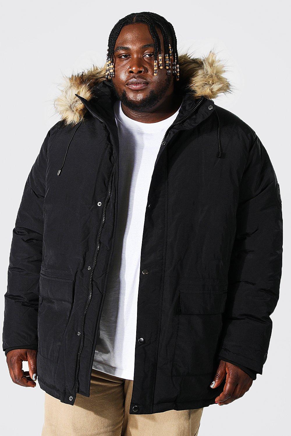 French connection faux best sale fur hood parka jacket