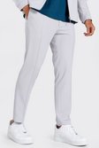Ice blue Skinny Fit Pique Pintuck Trouser