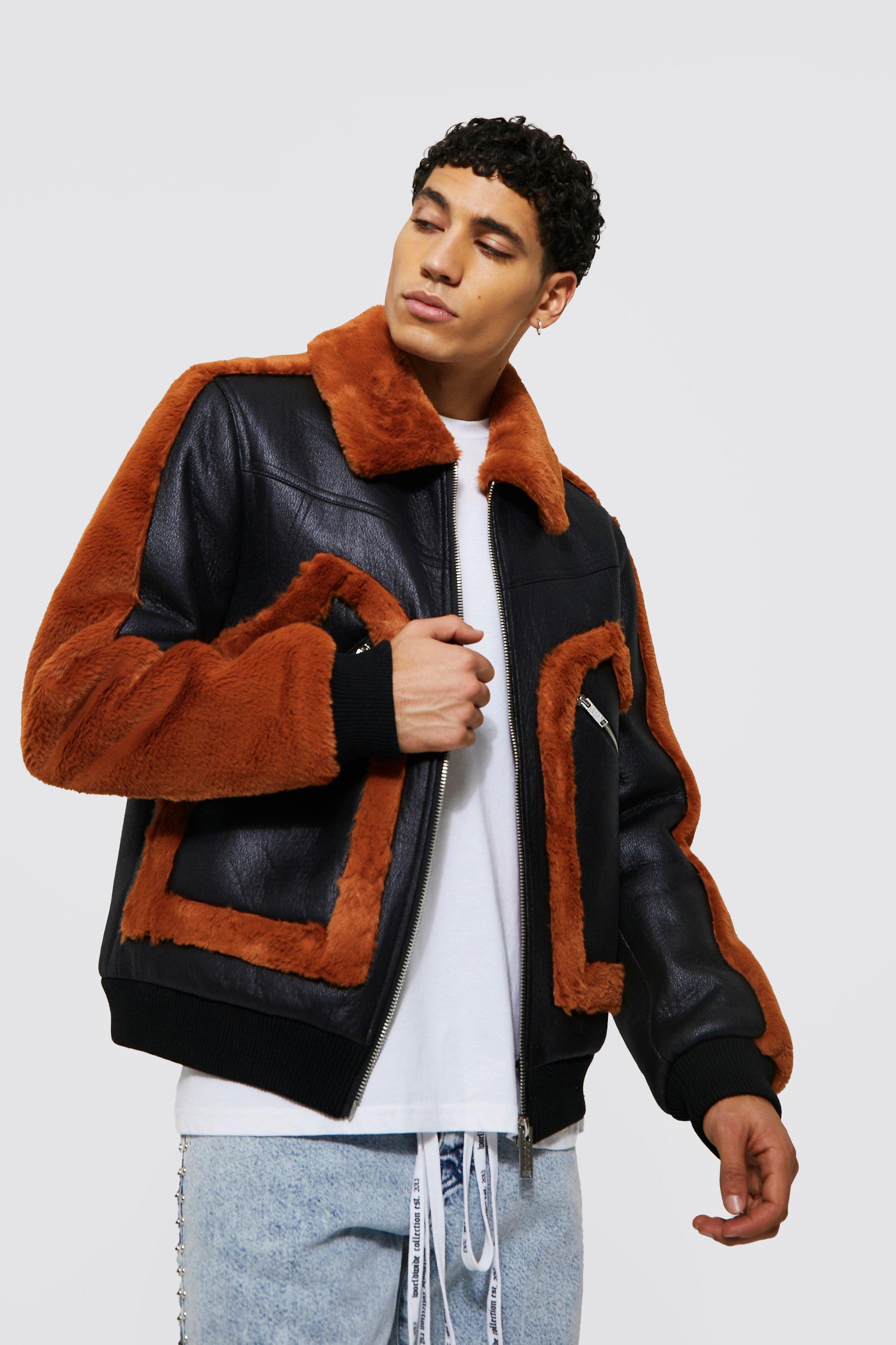 Boohooman on sale aviator jacket