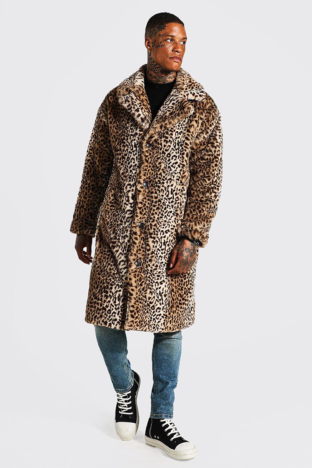 Leopard print coat on sale grey