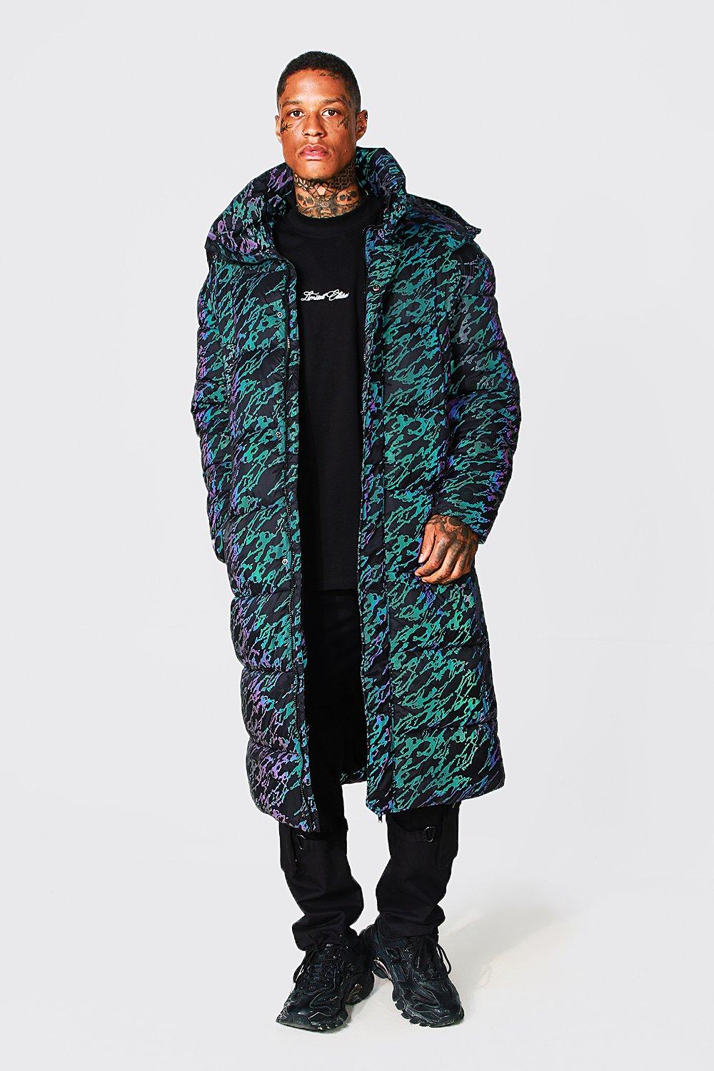 Reflective Leopard Puffer Jacket