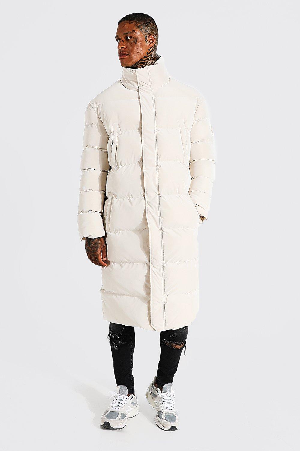 Missguided Longline Padded Puffer Coat in Natural