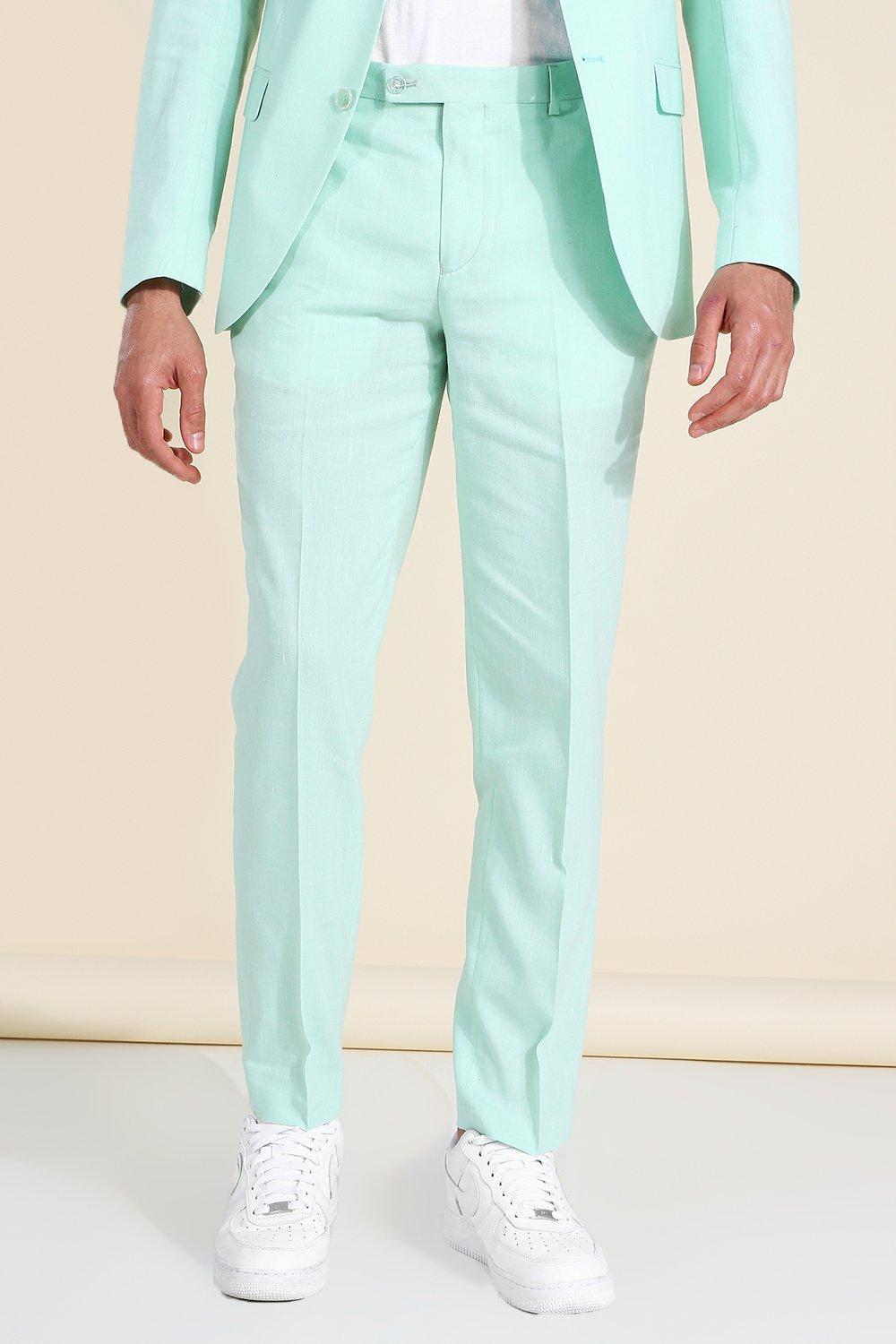 Slim Linen Mint Suit